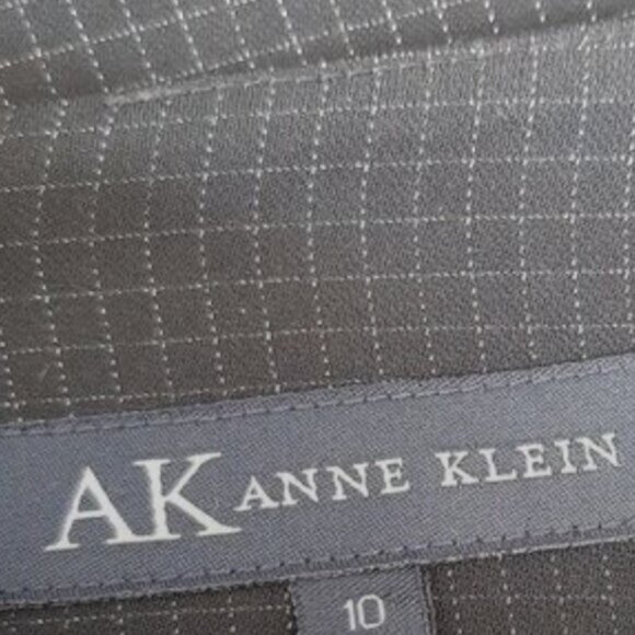 AK ANNE KLEIN / Classic Grid Check Knee Length Pencil Skirt Black Sz 10 - Picture 10 of 11